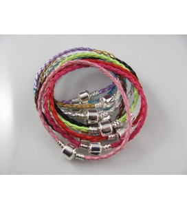 Bracelets en cuir tressé compatibles perles pandora.