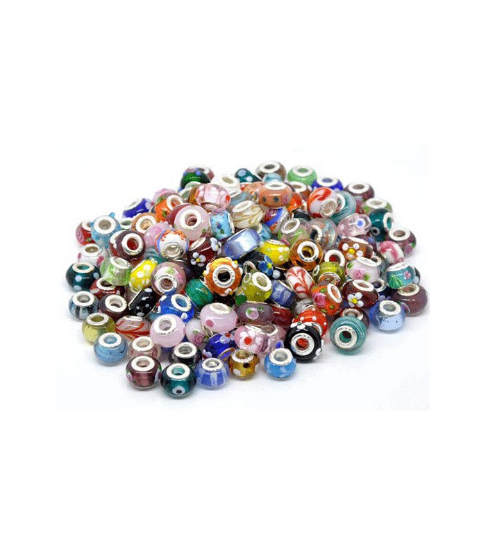 Bracelet Femme Perles En Verre De Murano Fait Main - Artisanat Italien, Couleurs Assorties